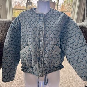BlankNYC quilted heart denim jacket